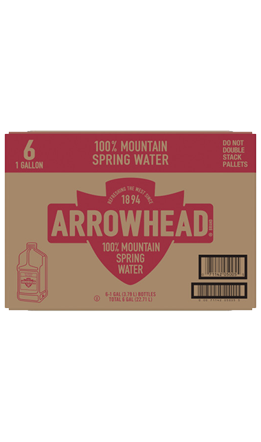 ARROWHEAD Brand 100% Mountain Spring Water, 1-gallon mini plastic bottles (Pack of 6))