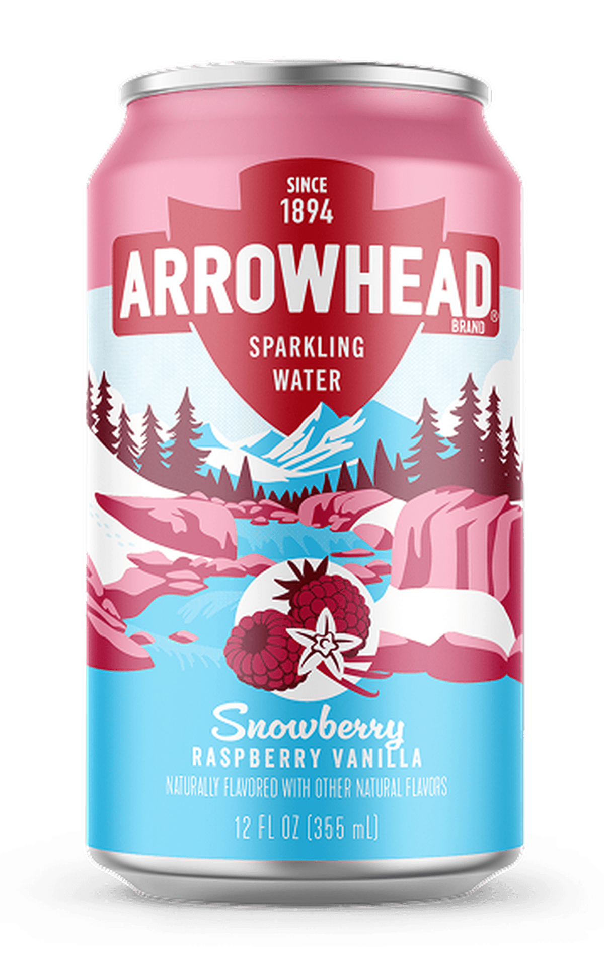 Snowberry Raspberry Vanilla Sparkling Water 12 fl oz Can, Single