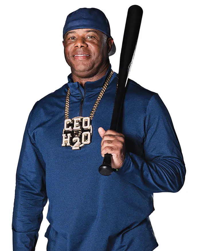 Ken Griffey Jr.  holding a baseball bat