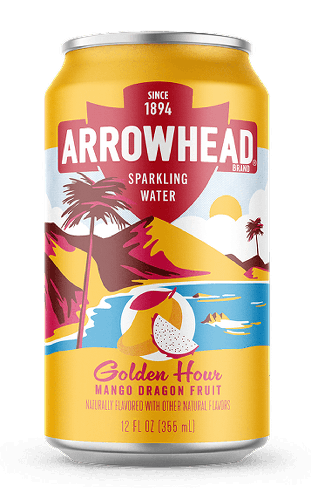 Golden Hour Mango Dragon Fruit Sparkling Water 12 fl oz Can, Single