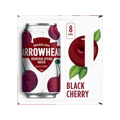 Arrowhead Sparkling Black Cherry Product detail 12oz 8 can pack right view