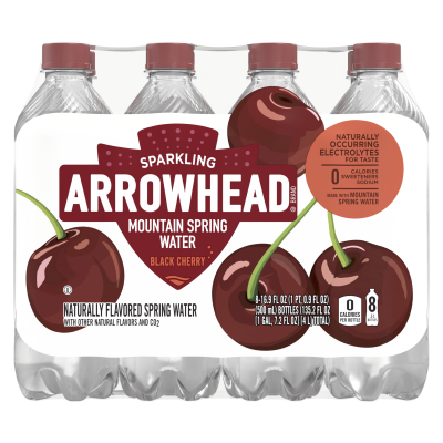 Arrowhead Sparkling Black Cherry product detail 500ml 8pack front view