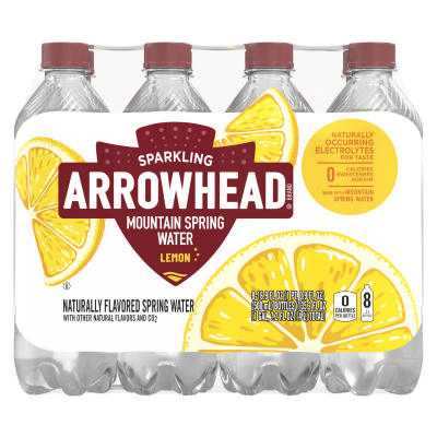 Arrowhead Sparkling Lemon Lime Product detail 500mL 8 pack front view