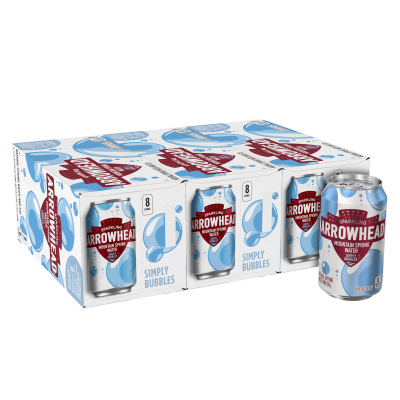Arrowhead Sparkling Simply Bubbles Product detail 12oz can 24 pack