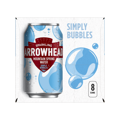Arrowhead Sparkling Simply Bubbles Product detail 12oz can 8 pack right view