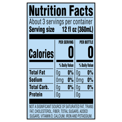 Arrowhead Sparkling Simply Bubbles Product detail 1L single nutrition facts