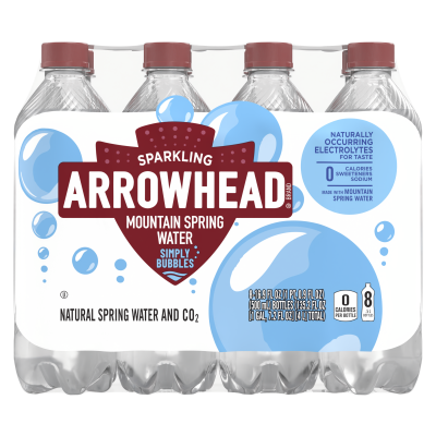 Arrowhead Sparkling Simply Bubbles Product detail 500mL 8 pack front view