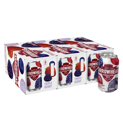 Arrowhead Sparkling Triple Berry Product detail 12oz can 24 pack