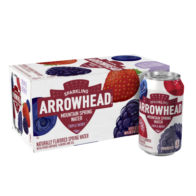 Arrowhead Sparkling Triple Berry Product detail 12oz can 8 pack