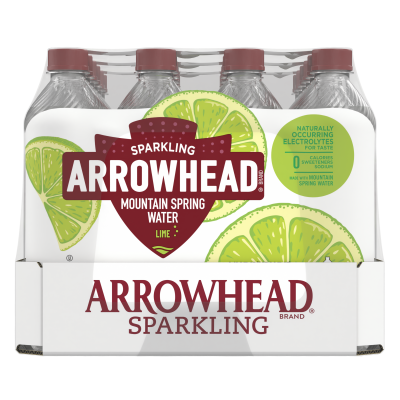 Arrowhead Sparkling Zesty Lime Product detail 500mL 24 pack left view
