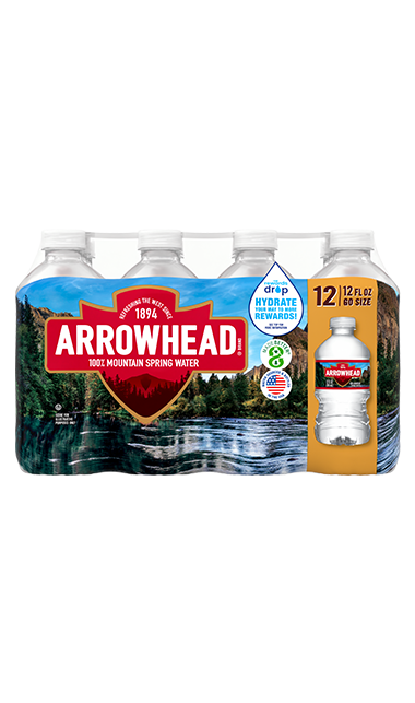 ARROWHEAD Brand 100% Mountain Spring Water, 12-ounce mini plastic bottles (Pack of 12)