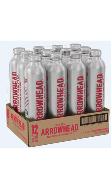 Arrowhead 25 oz spring water (Pack of 12, Aluminium).