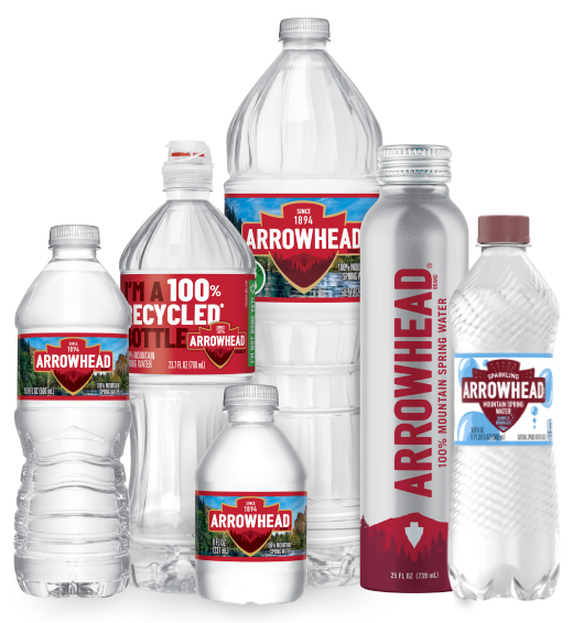 Arrowhead water product collection.