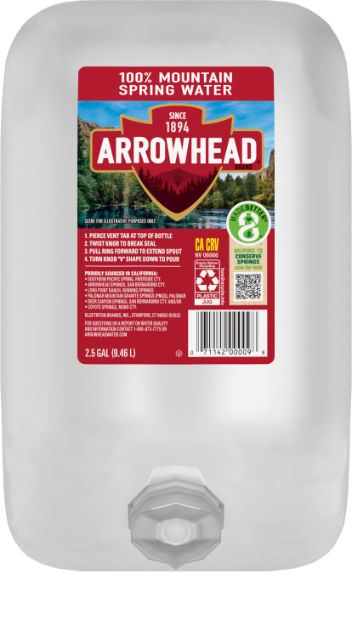 Arrowhead Spring Water jug, 2.5 gal, single