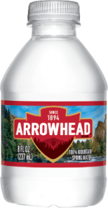 Arrowhead Spring Water bottle, 8 oz, Single