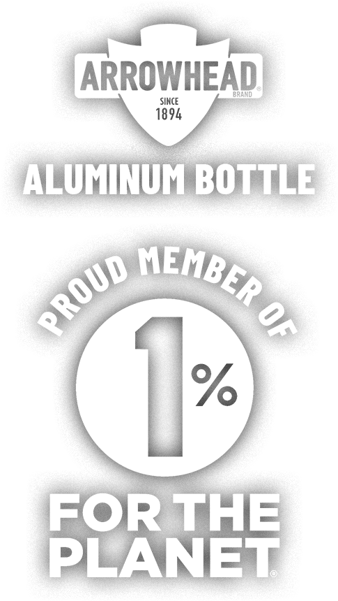 Arrowhead aluminum bottle. Proud member of 1% for the planet.